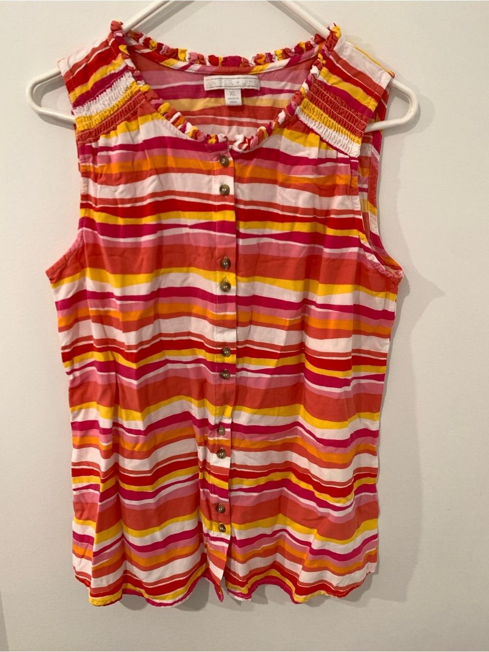 Juniper + Lime striped tank top